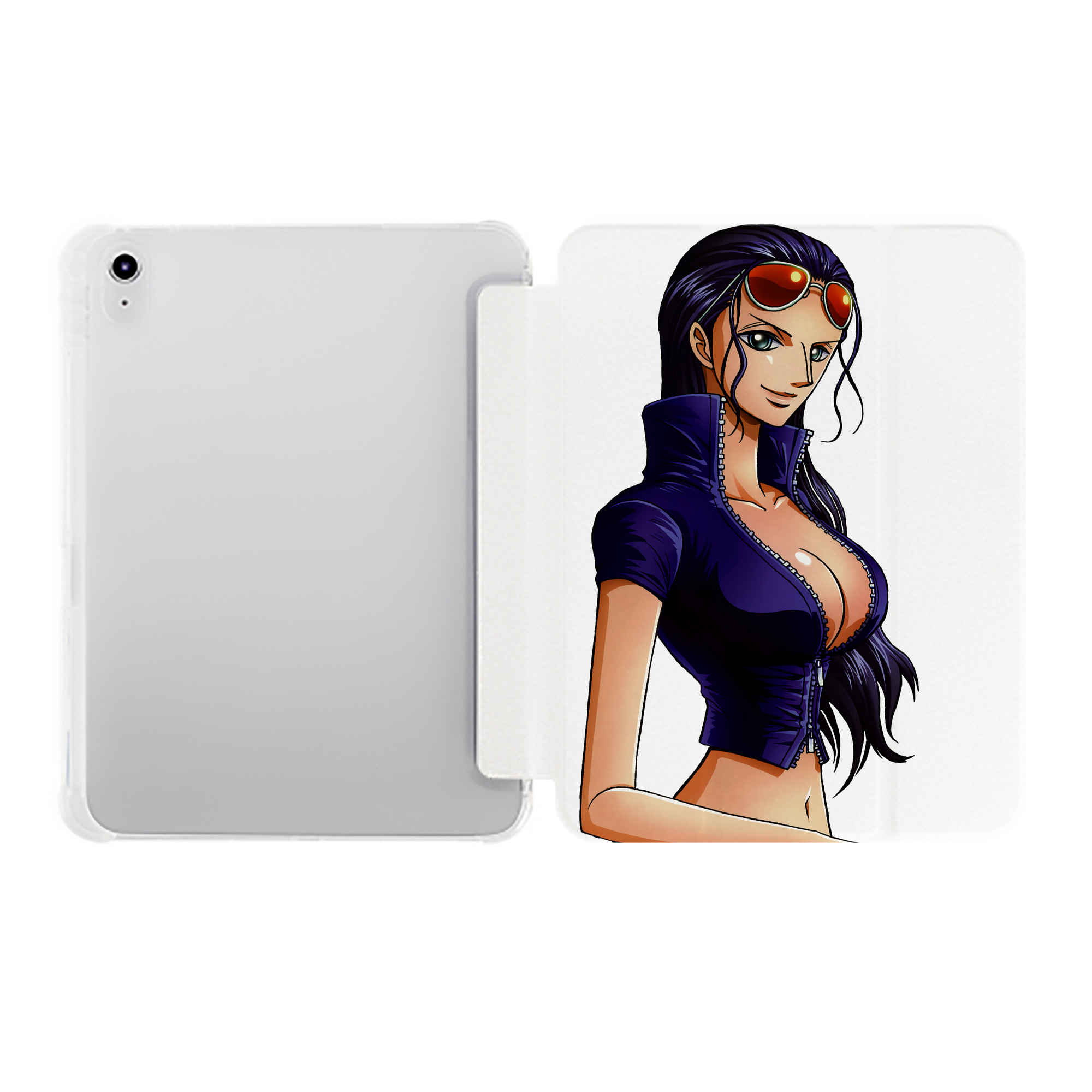 （画像用） ワンピース ニコ・ロビン ONE PIECE Nico Robin IPad ケース ペン収納付き 三つ折りスタンド PUレザー×シリコン 対応機種9.5/10.5/10.9インチ